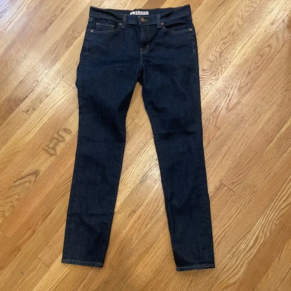 J Brand dark stretch raw denim skinny mid rise jeans 29 NWOT - Picture 2 of 6